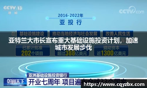 亚特兰大市长宣布重大基础设施投资计划，加速城市发展步伐